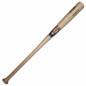 Wooden baseball bat with USA design