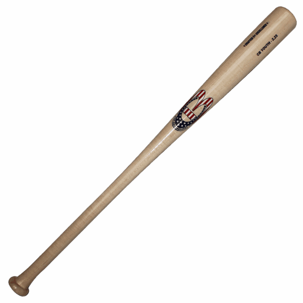 Wooden baseball bat with USA design
