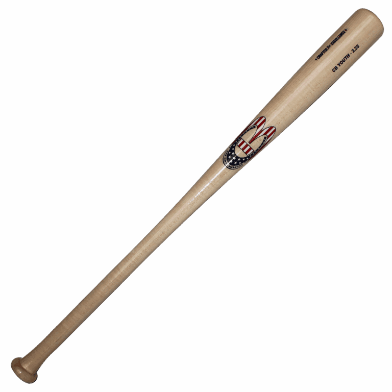 Wooden baseball bat with USA design
