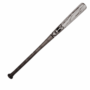 Gray marbled baseball bat on white background.