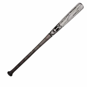 Gray marbled baseball bat on white background.