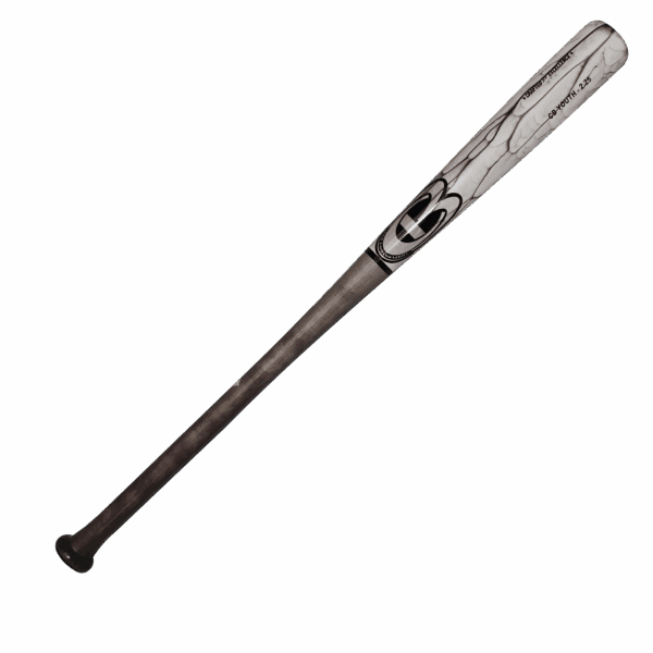 Gray marbled baseball bat on white background.