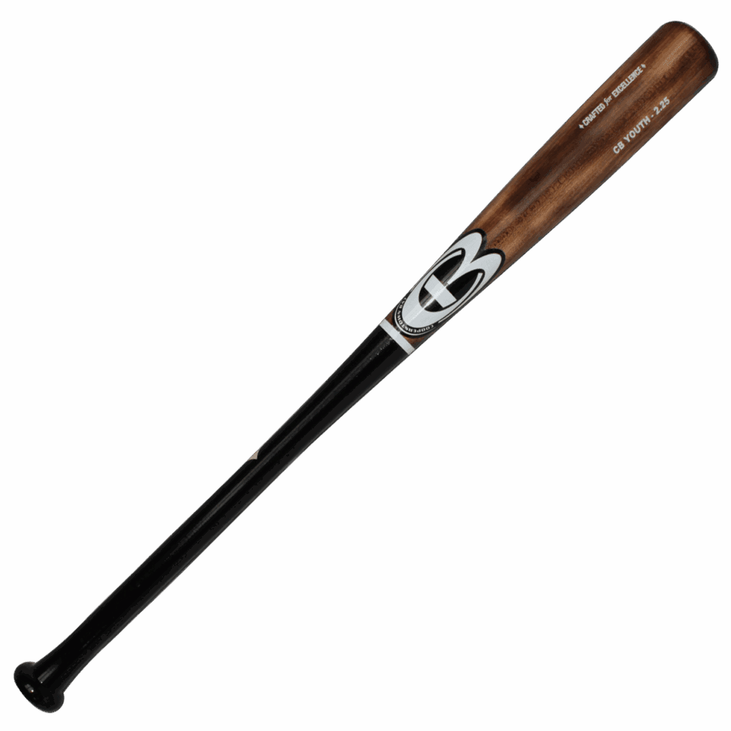 Wooden baseball bat on white background.
