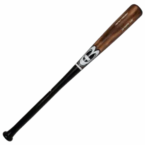 Wooden baseball bat on white background.