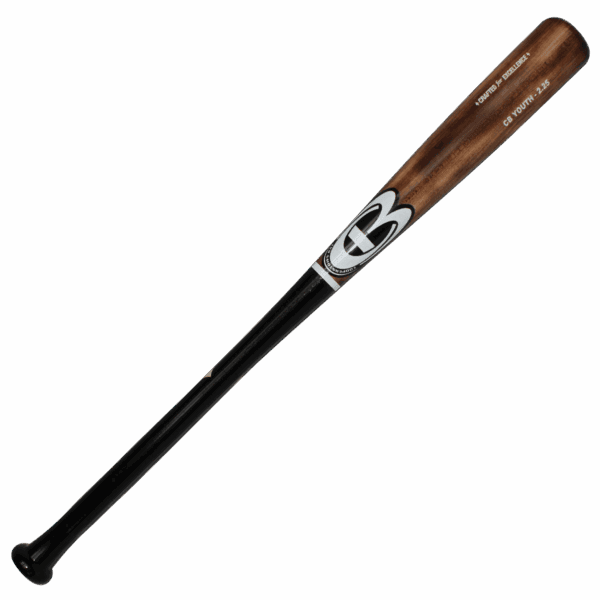 Wooden baseball bat on white background.