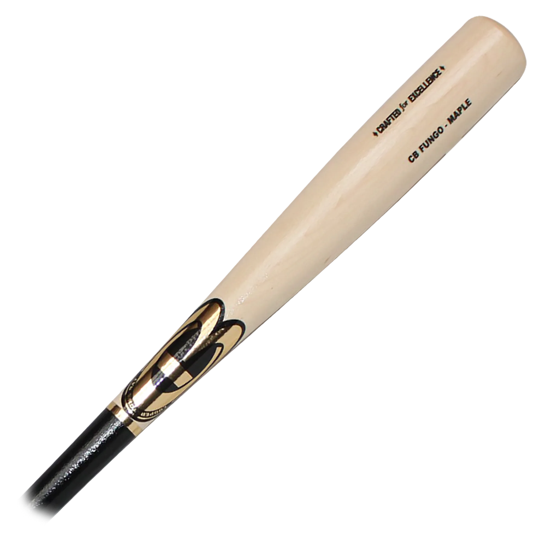 Cooperstown Bat coach fungo - Natural barrel - Black Handle - Gold Logo