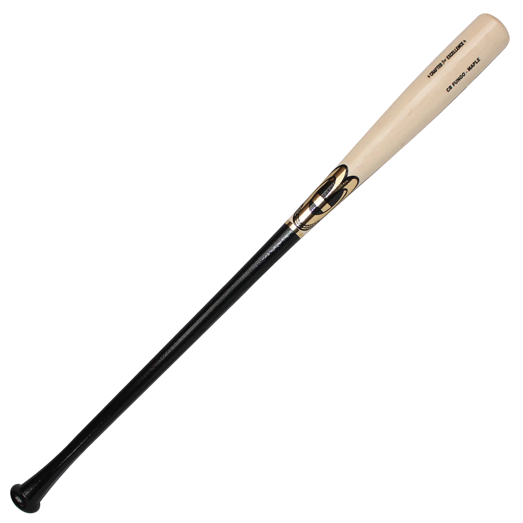 Cooperstown Bat coach fungo - Natural barrel - Black Handle - Gold Logo