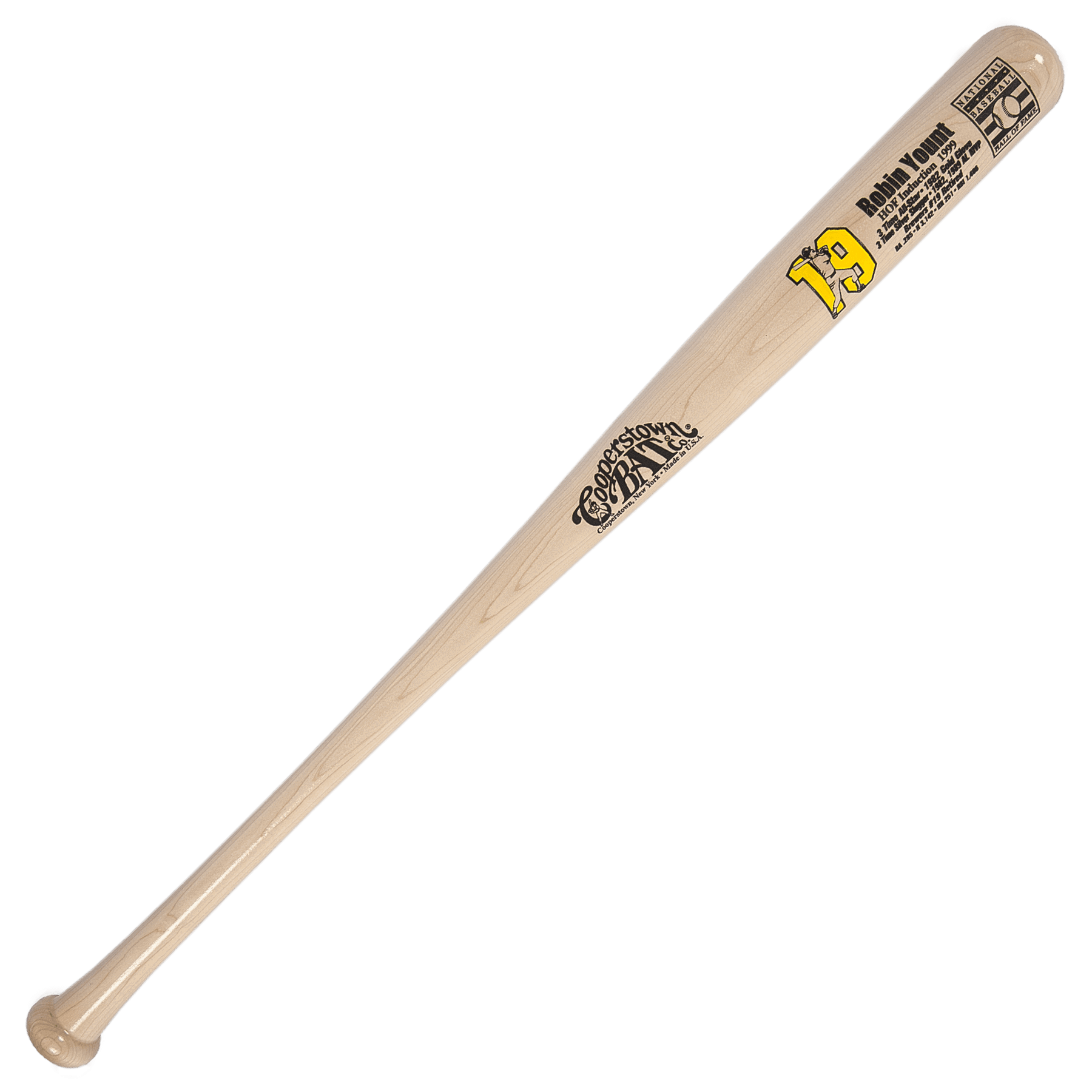 Commemorative baseball bat with player inscription.
