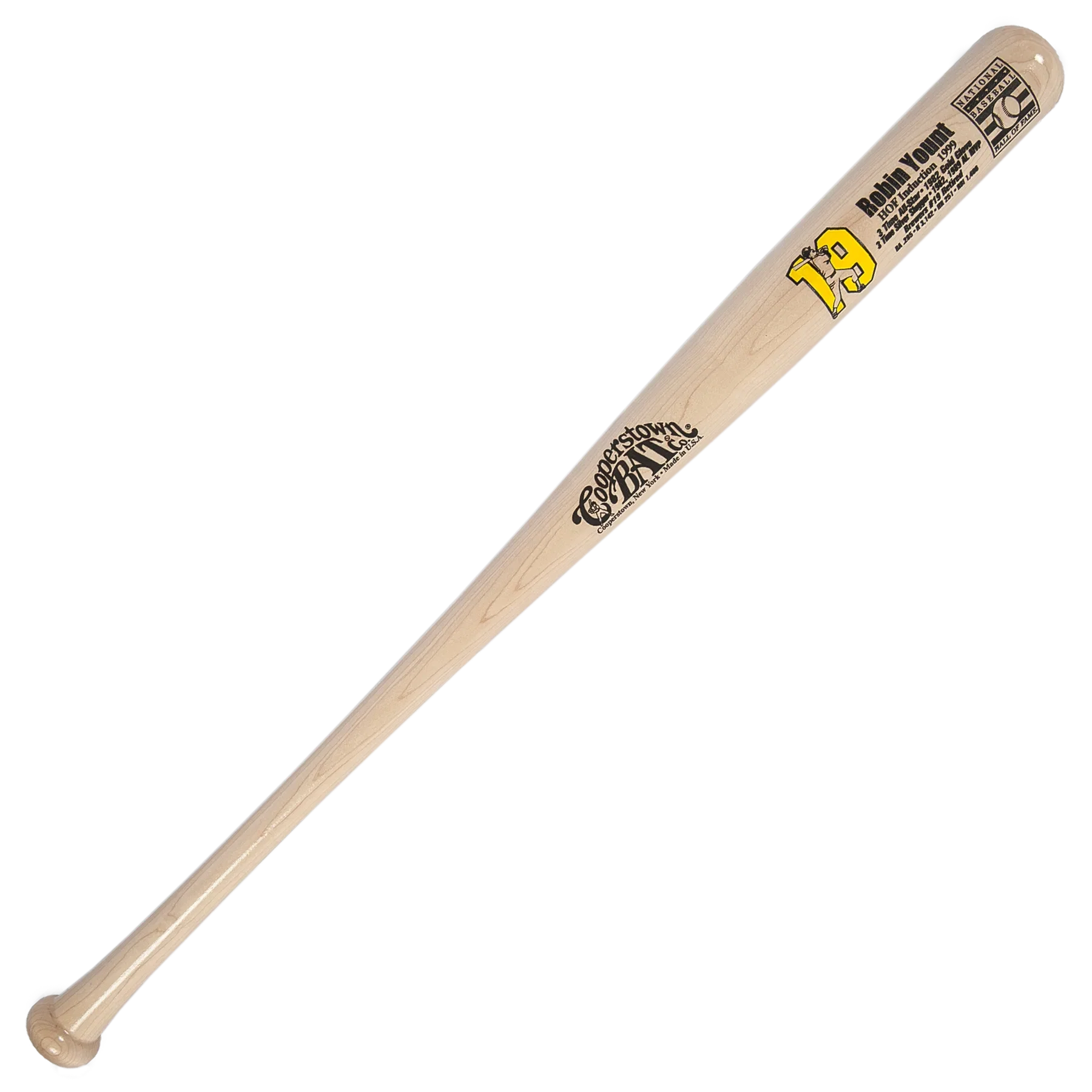 Wooden commemorative baseball bat with player detail