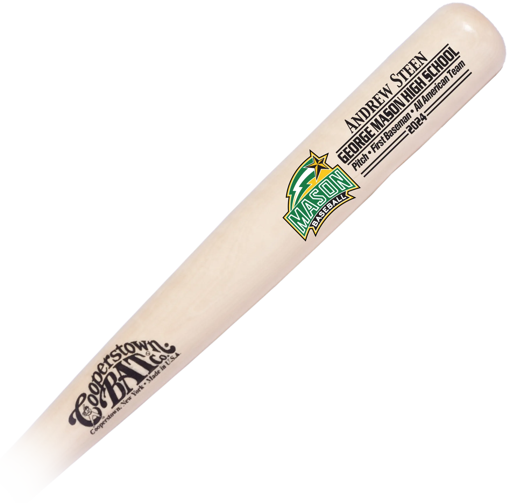 Custom engraved Coach gift - Player gift - Senior gift baseball bat with school team logo