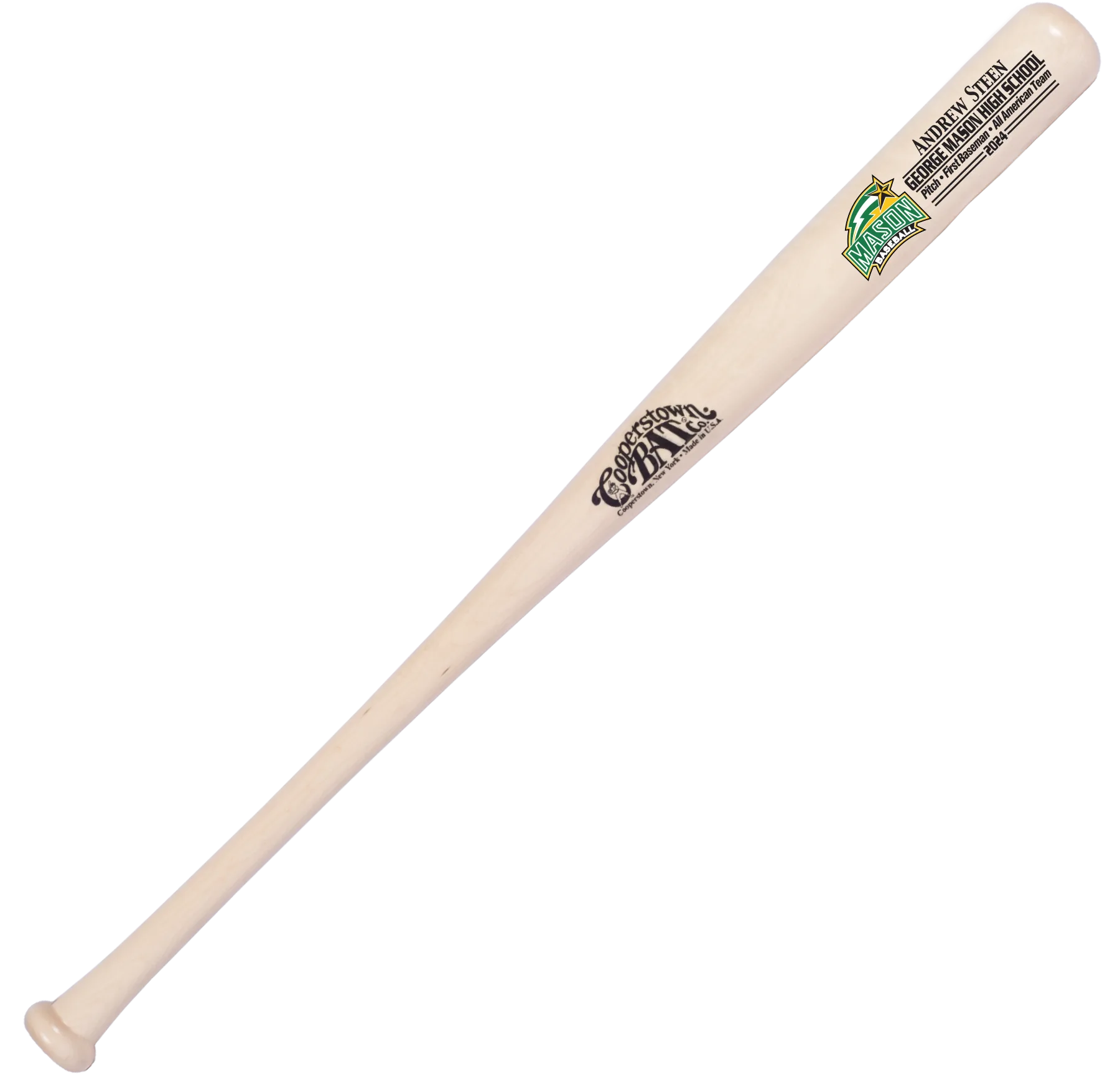 Custom engraved Coach gift - Player gift - Senior gift baseball bat with school team logo