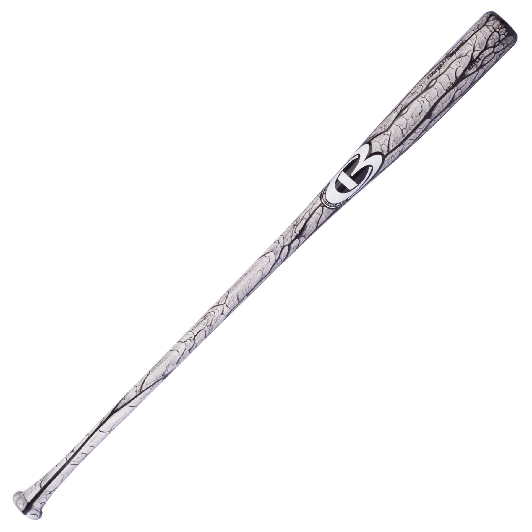 Cooperstown Bat coach fungo with proprietary vein finish in White and Black