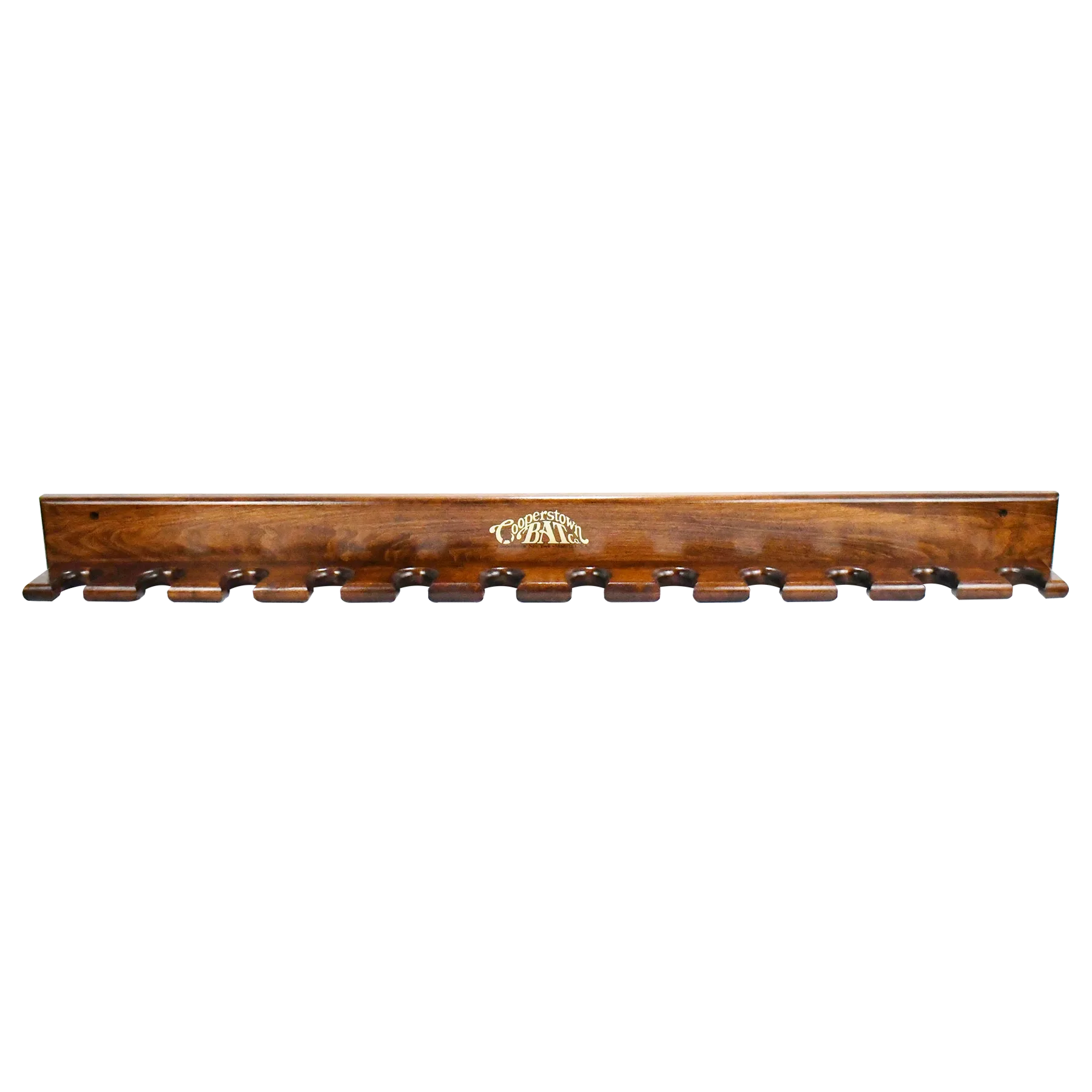 Cooperstown Bat 12-Bat Long Rack - Dark STain finish