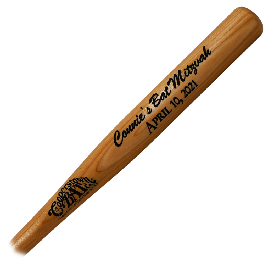 Custom bat mitzvah commemorative baseball bat
