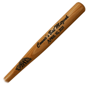 Custom bat mitzvah commemorative baseball bat