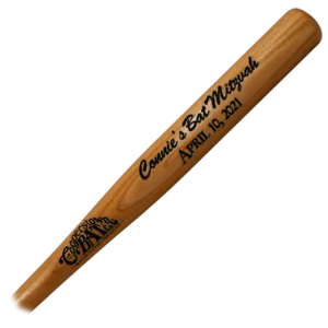 Custom bat mitzvah commemorative baseball bat