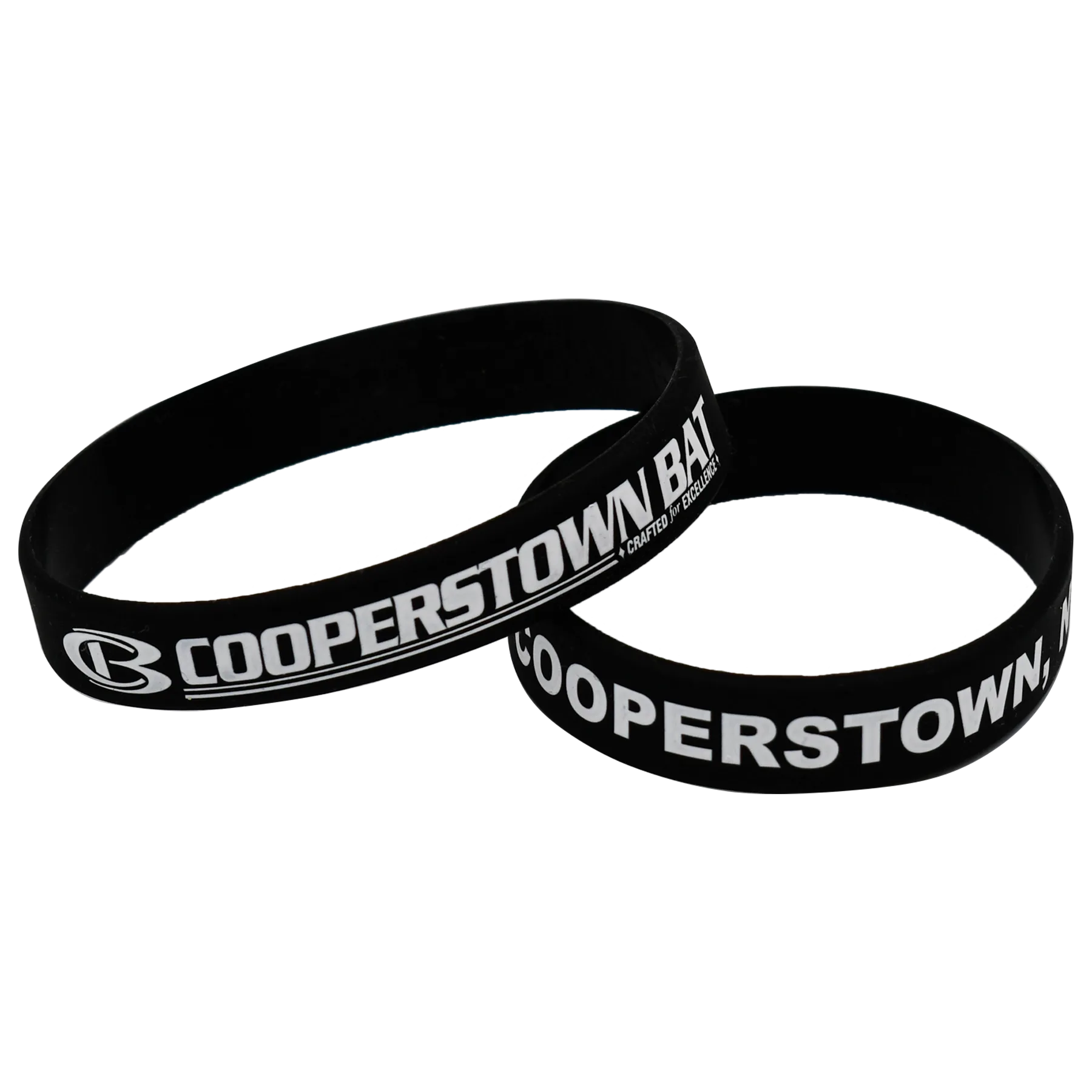 Cooperstown Bat CB Logo Wrist Band Bracelet - Black
