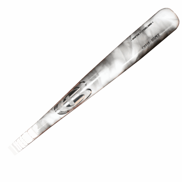 Silver baseball bat with engraved details.