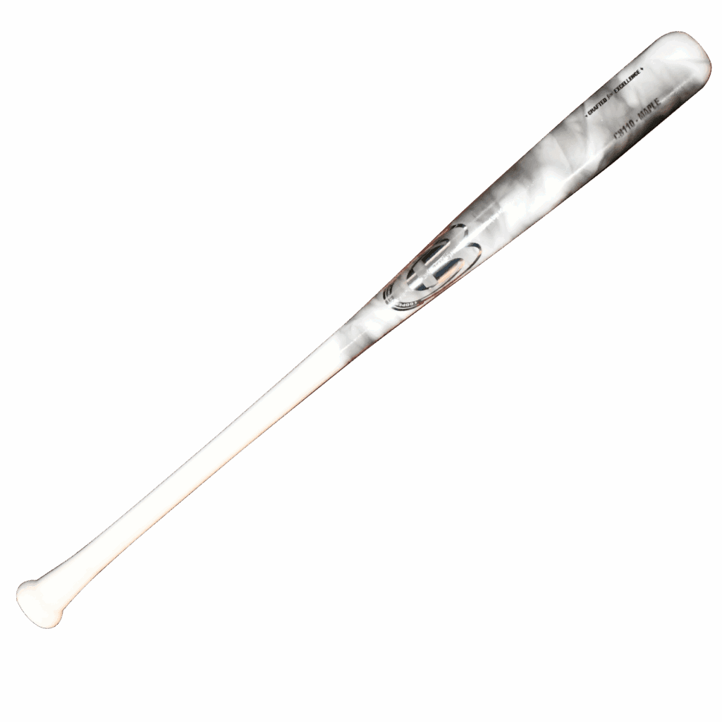 White baseball bat on black background