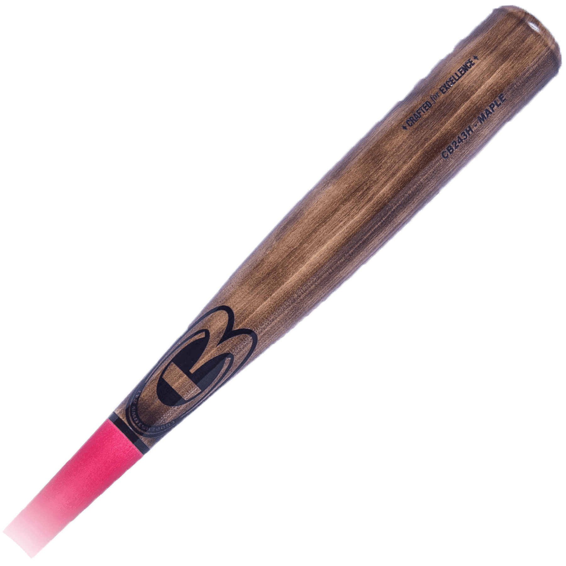Red and brown baseball bat isolated