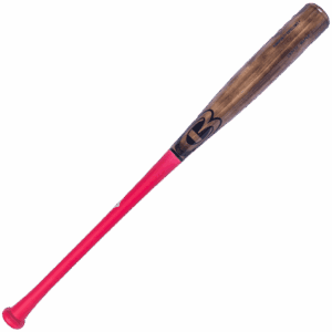 Red and brown baseball bat isolated
