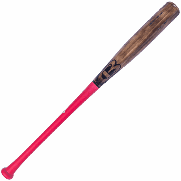 Red and brown baseball bat isolated