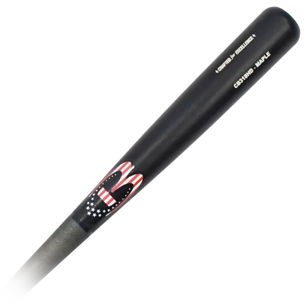 Cooperstown Bat CB318 Maple Wood Pro model - Navy barrel - Ebony handle - American Flag logo