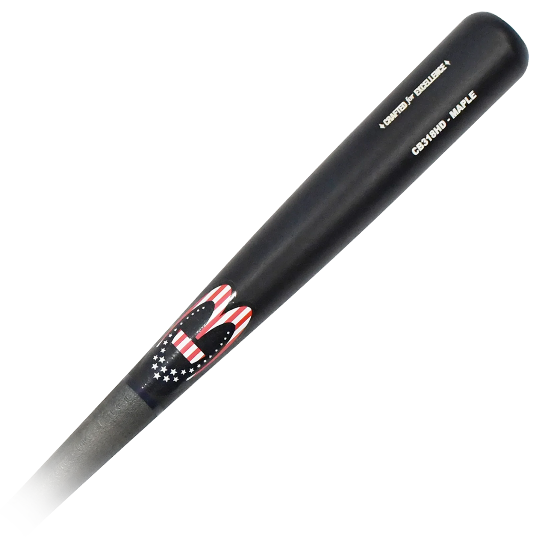 Cooperstown Bat CB318 Maple Wood Pro model - Navy barrel - Ebony handle - American Flag logo