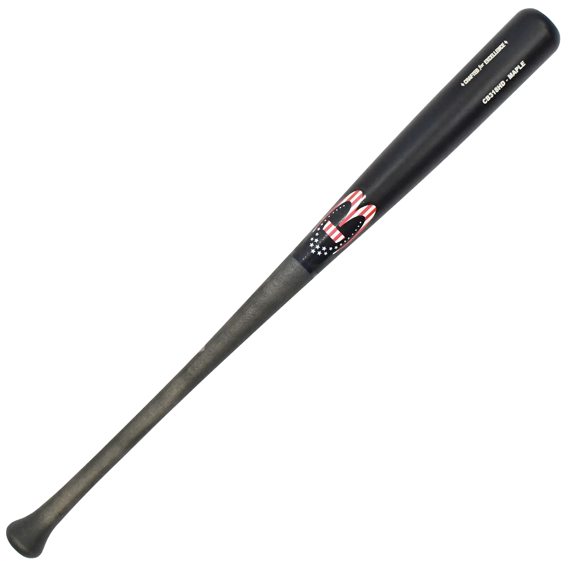 Cooperstown Bat CB318 Maple Wood Pro model - Navy barrel - Ebony handle - American Flag logo