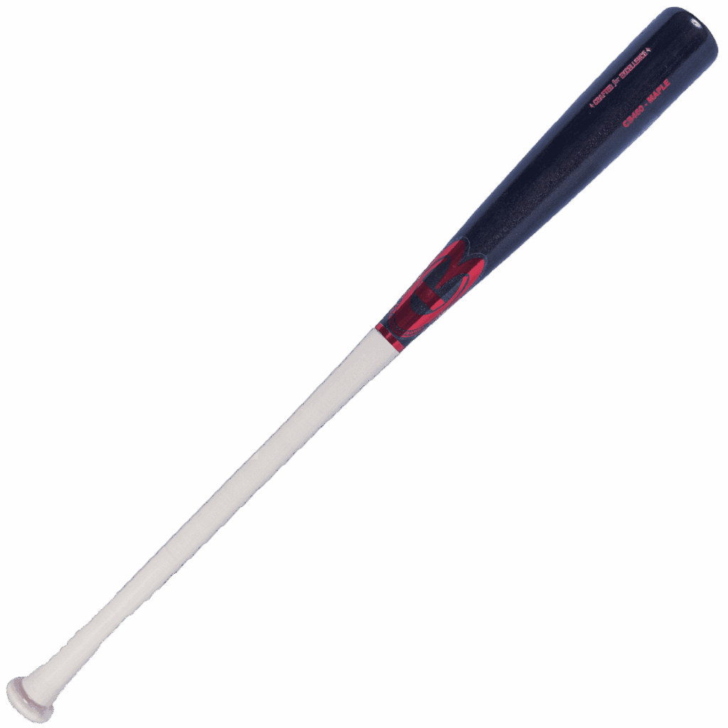 Wooden baseball bat with red details