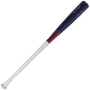 Wooden baseball bat with red details