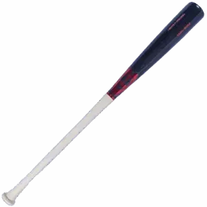 Wooden baseball bat with red details