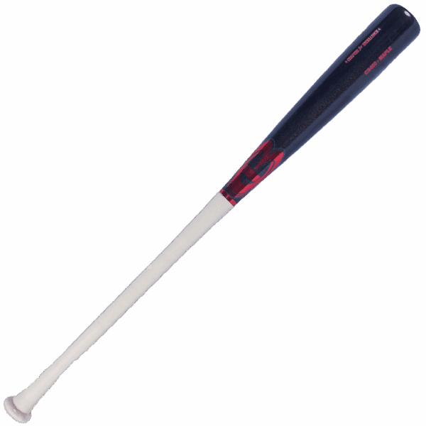 Wooden baseball bat with red details
