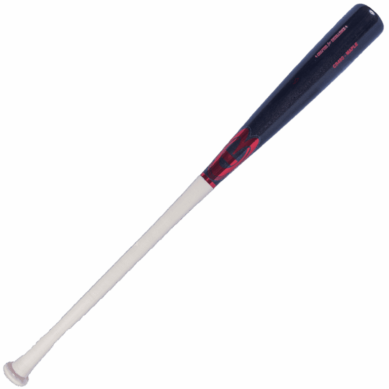 Wooden baseball bat with red details