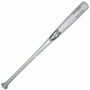 White baseball bat with logo on barrel