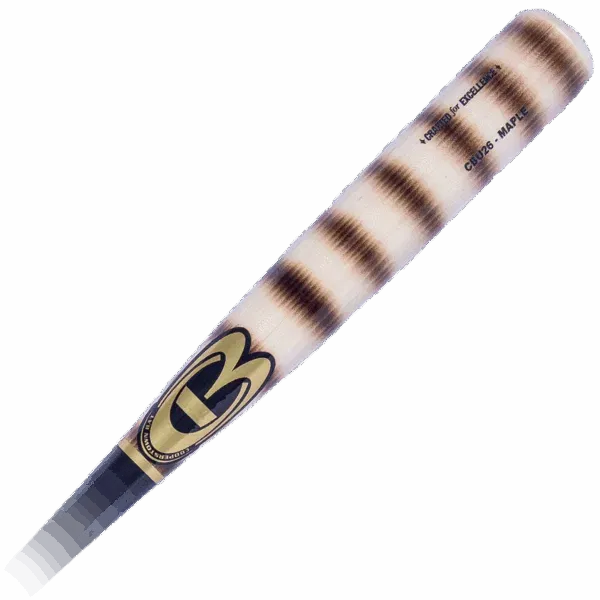 Wooden baseball bat close-up view.
