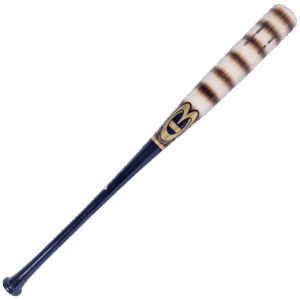 Wooden baseball bat with black handle