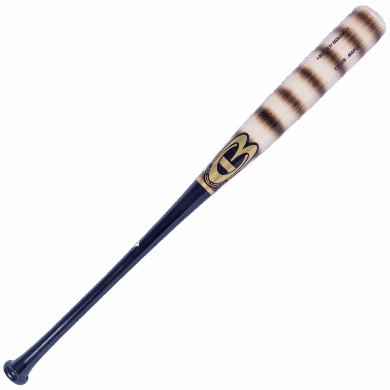 Wooden baseball bat with black handle