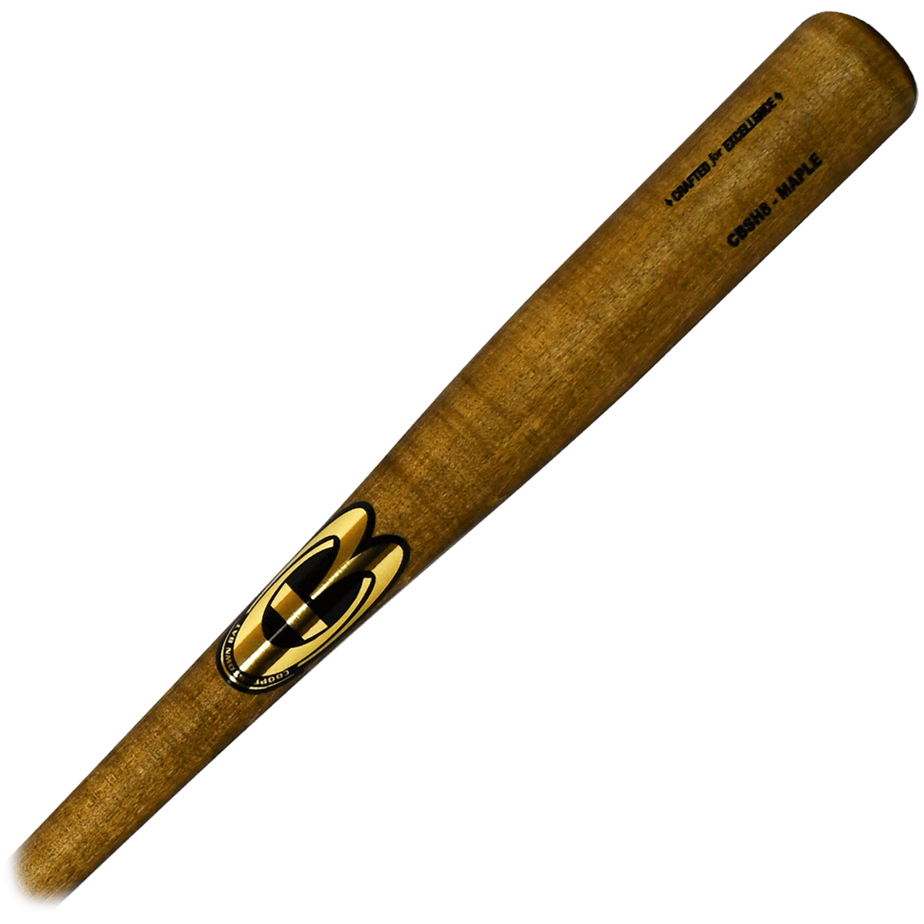 Wooden baseball bat isolated on white background.