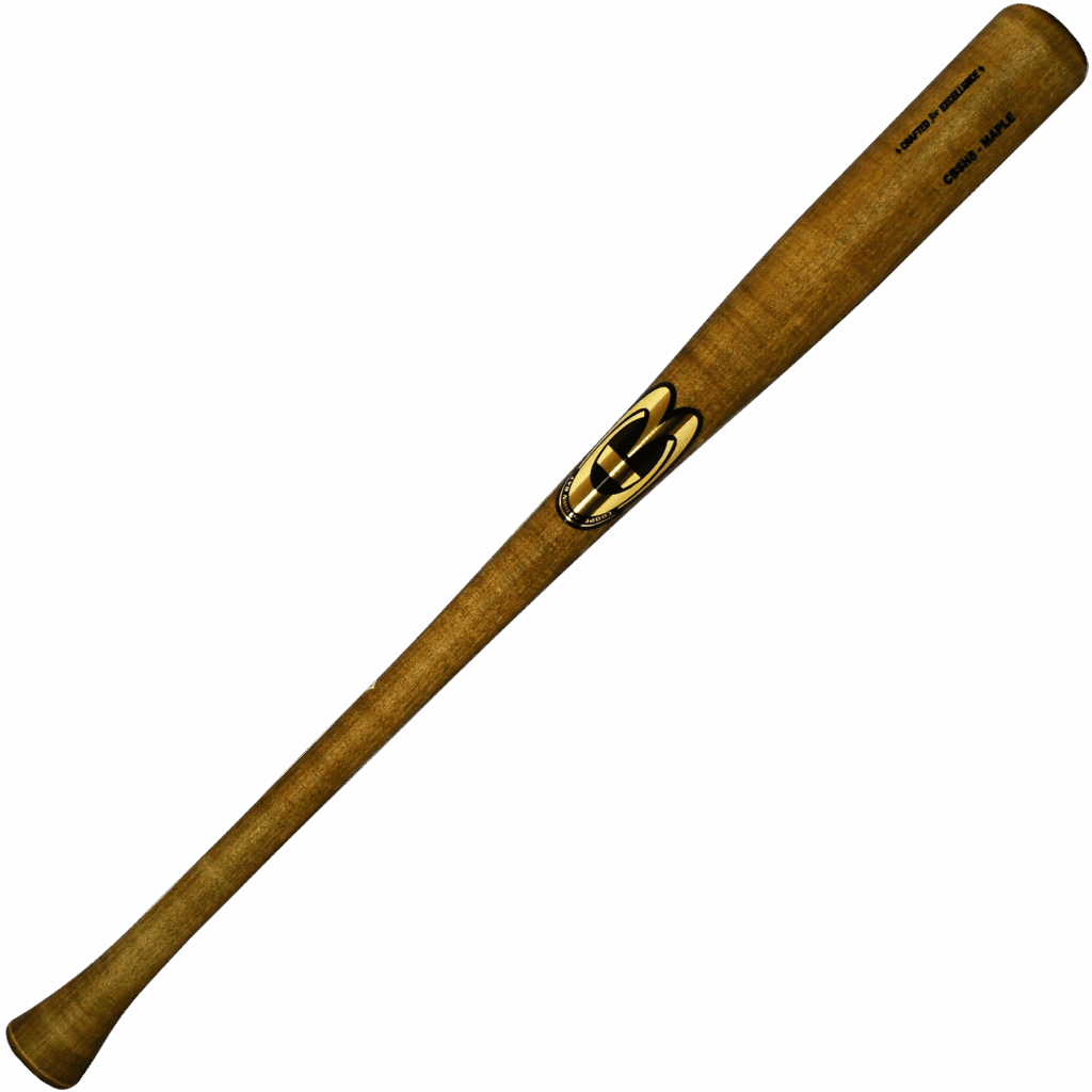 Wooden baseball bat isolated on white background.