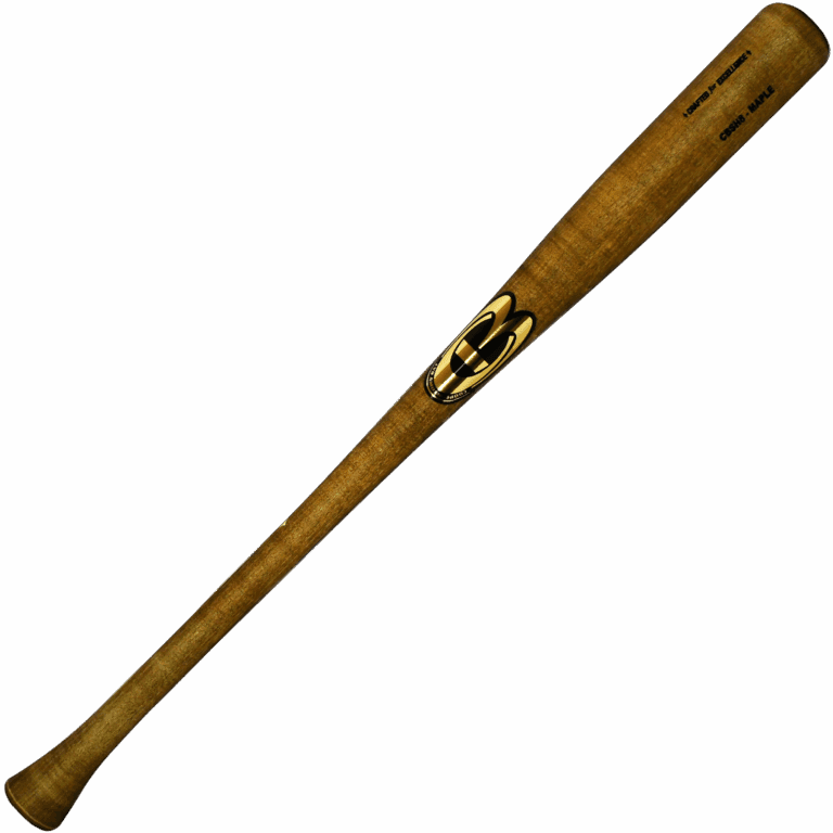 Wooden baseball bat isolated on white background.