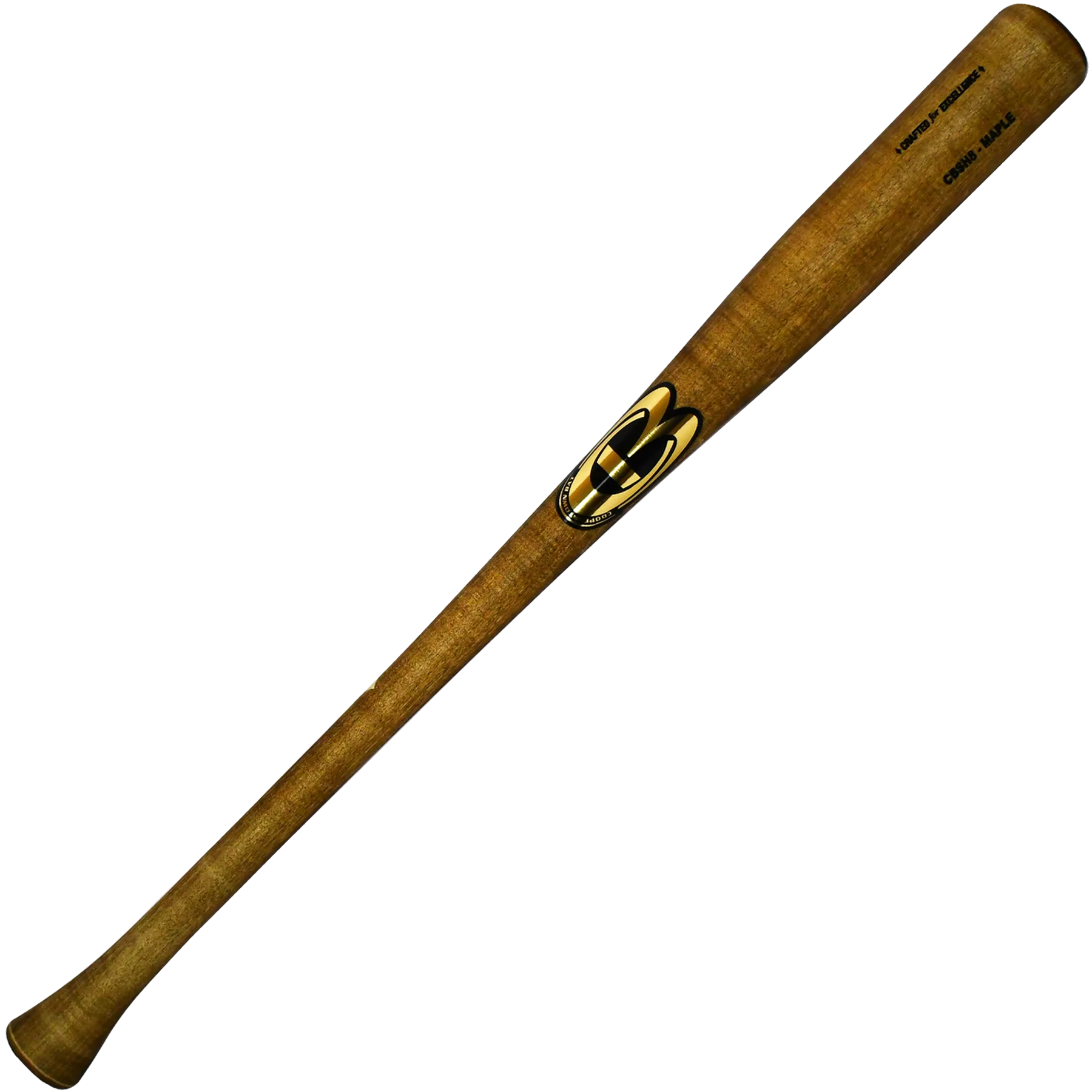 Wooden baseball bat isolated on white background.