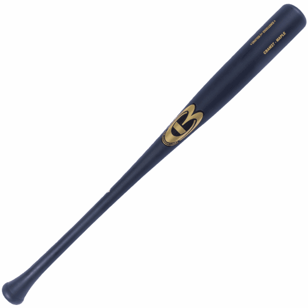 Professional navy-blue wooden baseball bat.