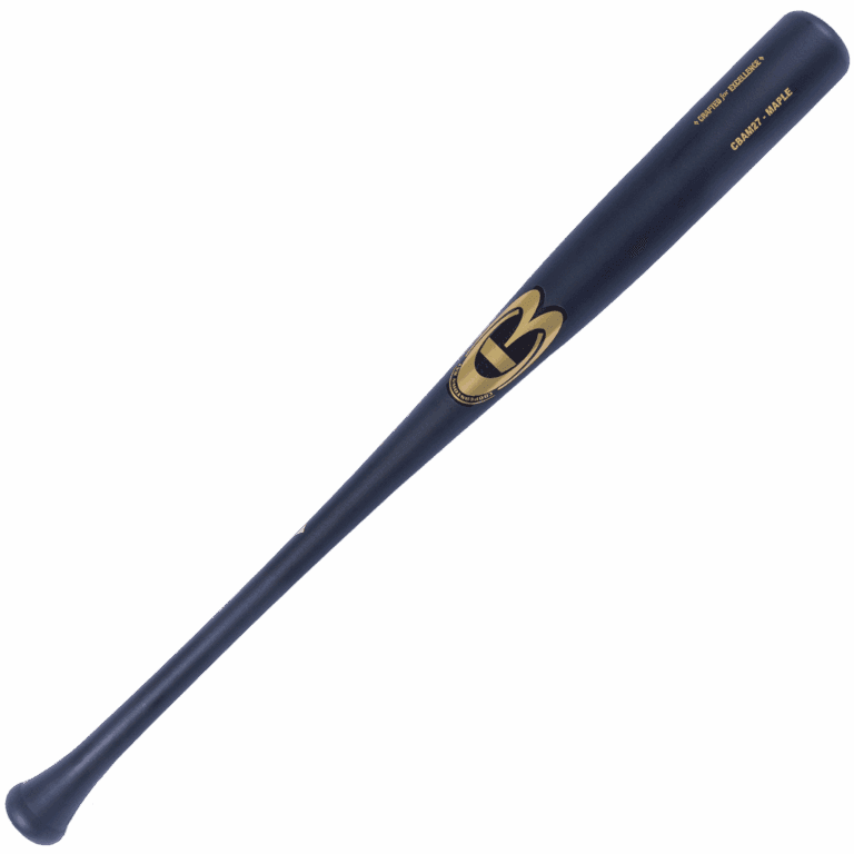Professional navy-blue wooden baseball bat.