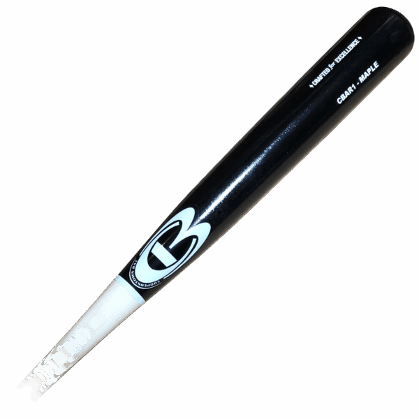 Black and white baseball bat, maple wood