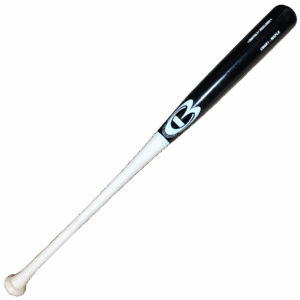 Black and white baseball bat with logo