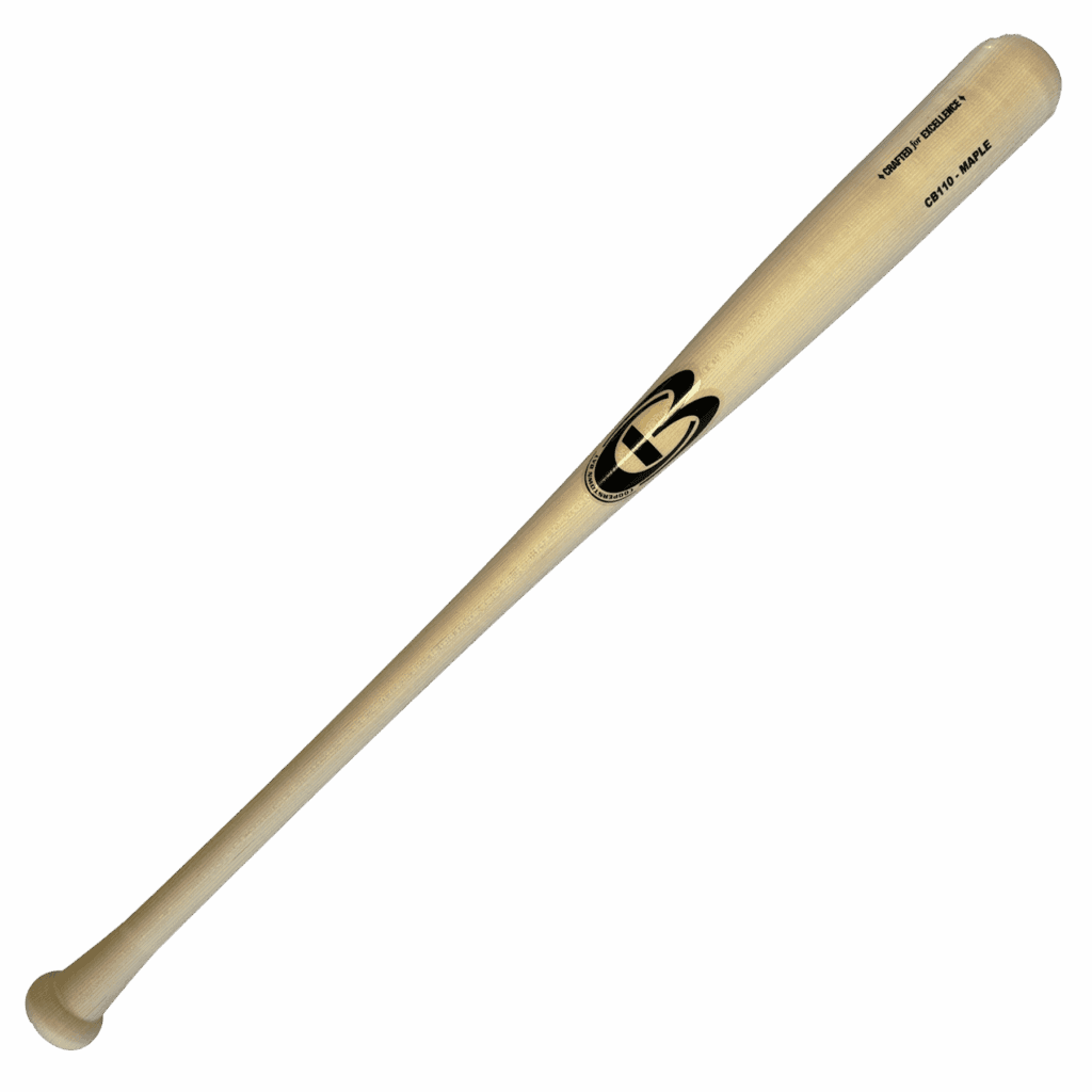 Wooden baseball bat on black background.