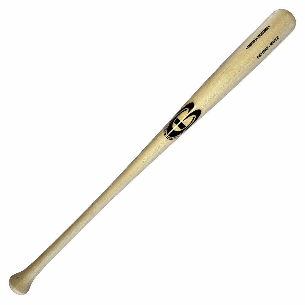 Wooden baseball bat with engraved logo