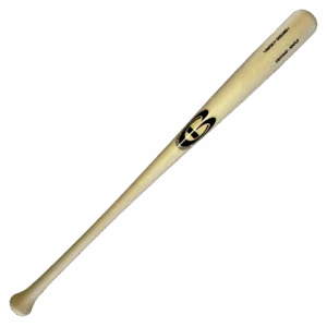 Wooden baseball bat with engraved logo