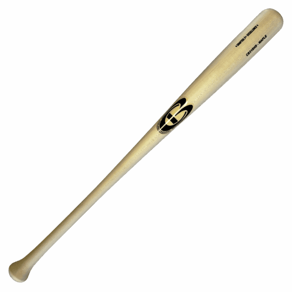 Wooden baseball bat with engraved logo
